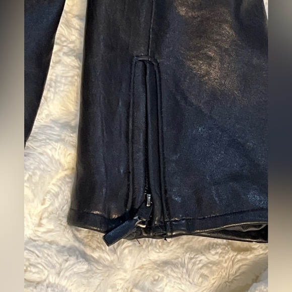 Calvin Klein Black Leather Jacket coat Size Large - Picture 9 of 13